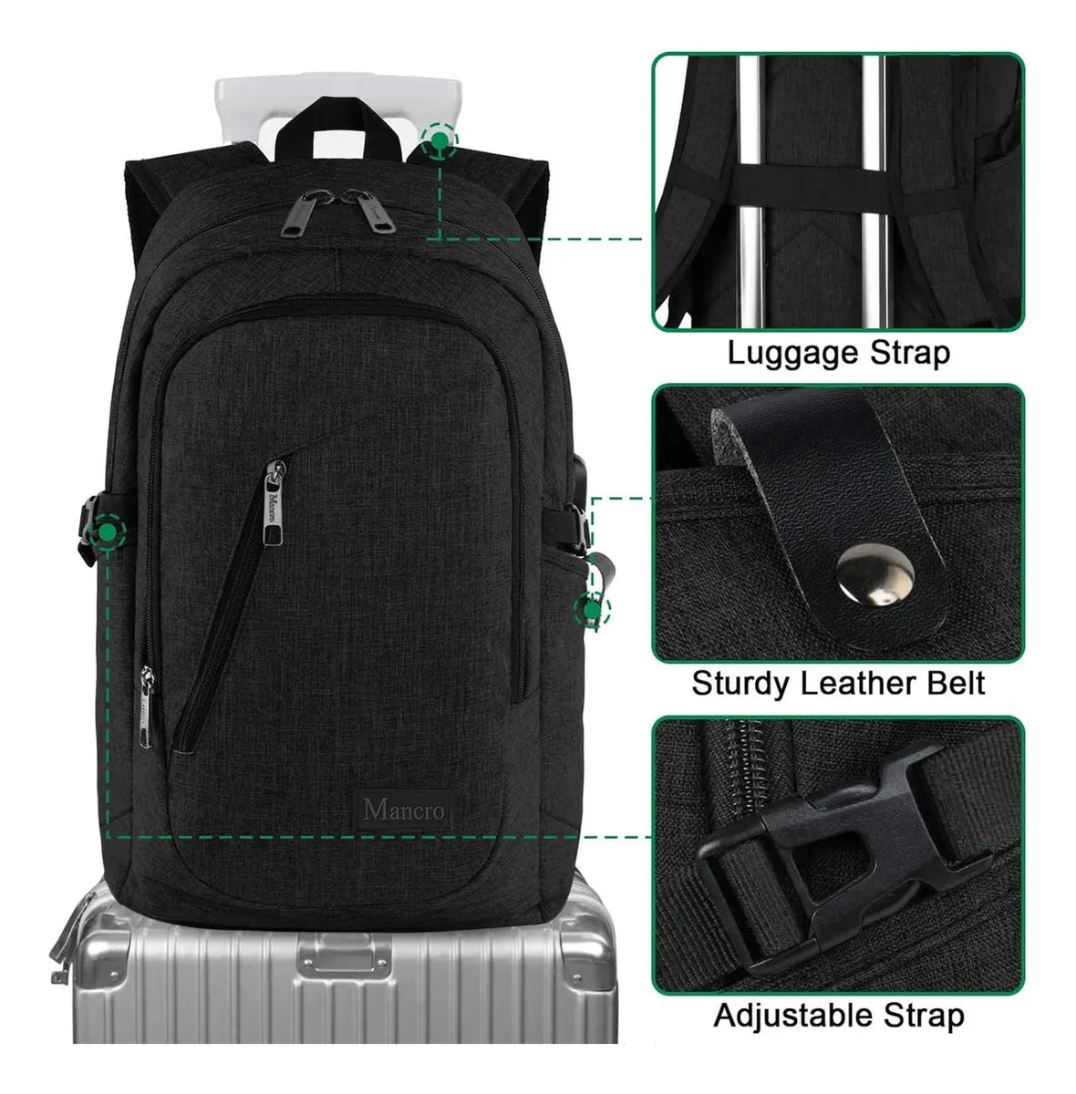 Mochila Portátil 15.6” Impermeable