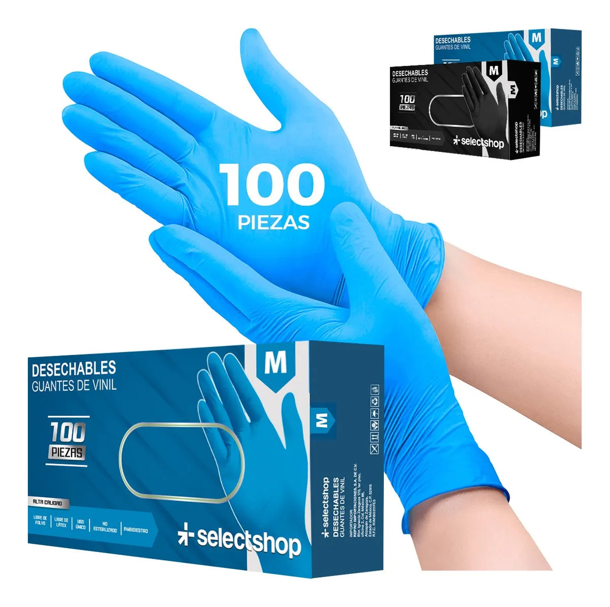 Guantes de Vinil Desechables (100pcs)