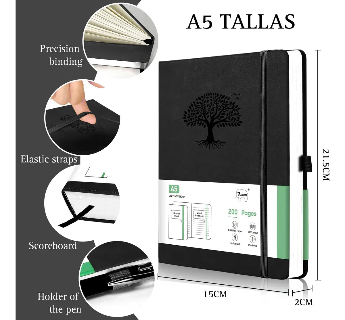 Set 2 Cuadernos A5 Piel y 2 Bolígrafos