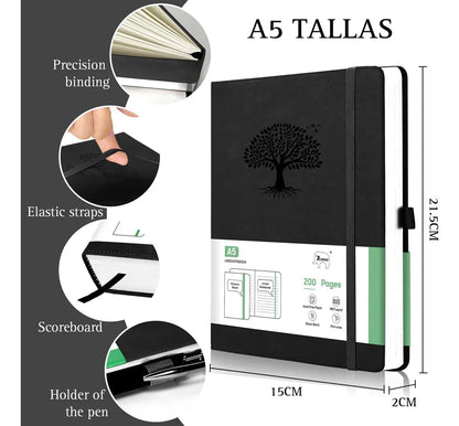 Set 2 Cuadernos A5 Piel y 2 Bolígrafos